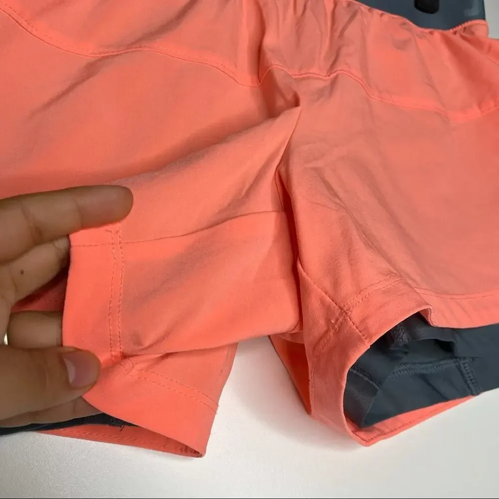Nike Womens Size S Shorts Neon Orange Athletic Workout Pull On Elastic Waist